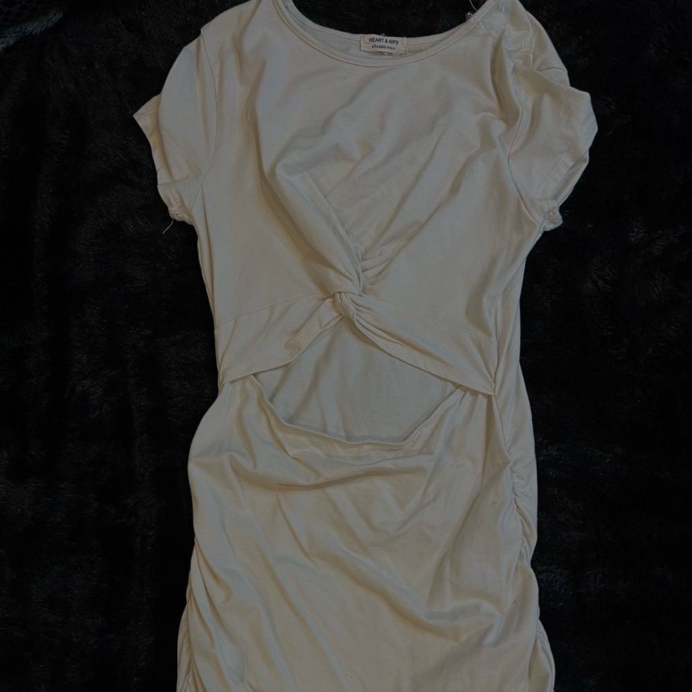 open front tie bodycon dress